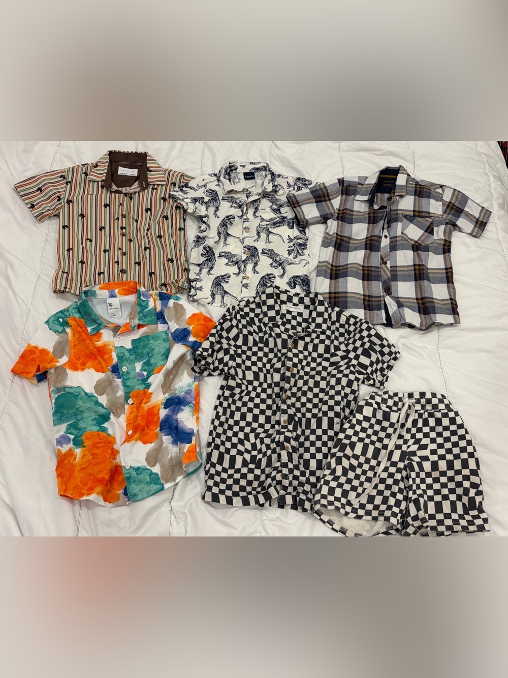 Cat & Jack etc boys graphic button shirt bundle lot - 7 pieces size 6